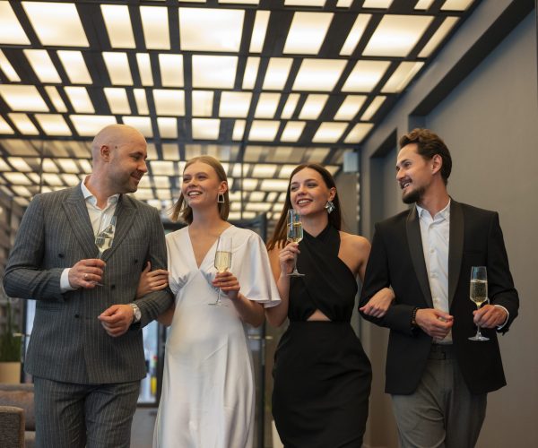 front-view-friends-having-lunch